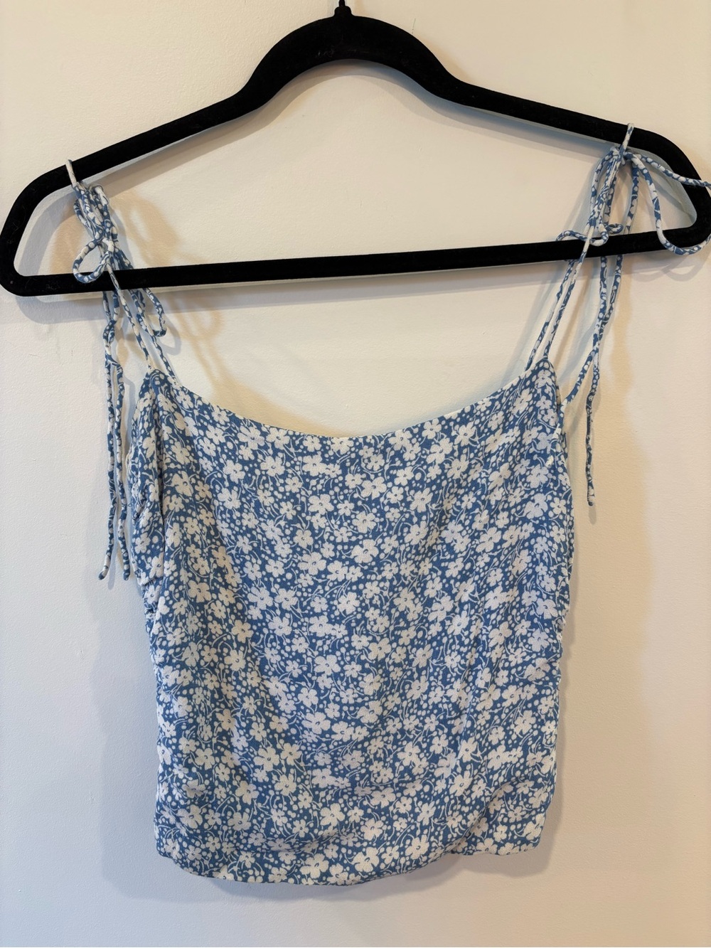Reformation Blue and White Floral Tie-Strap Cami